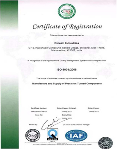 DINESH INDUSTRIES - ISO 9001